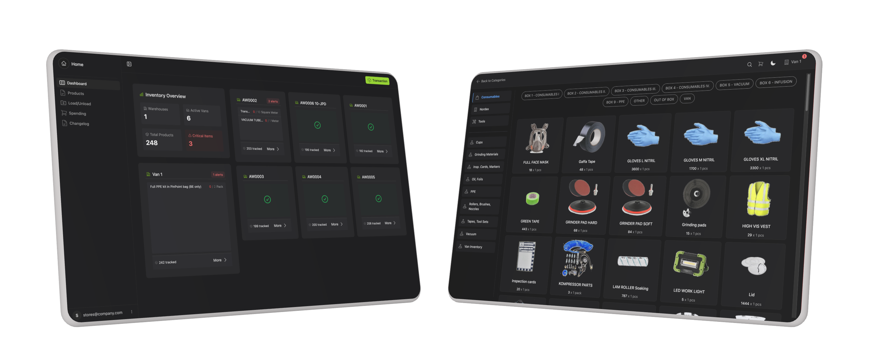 Windventory Dashboard Interface